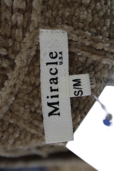 Miracle Unisex Cardigan Beige Striped Long Sleeve 50% Cotton Size S