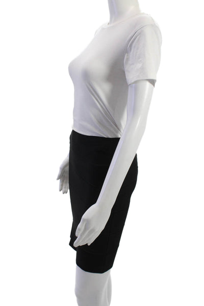 BCBGMAXAZRIA Womens Bandage Pencil Skirt Black Short Size XS
