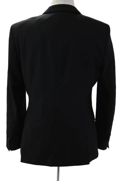 Boss Hugo Boss Mens Black Virgin Wool Suit Jacket Collared Button Size 40