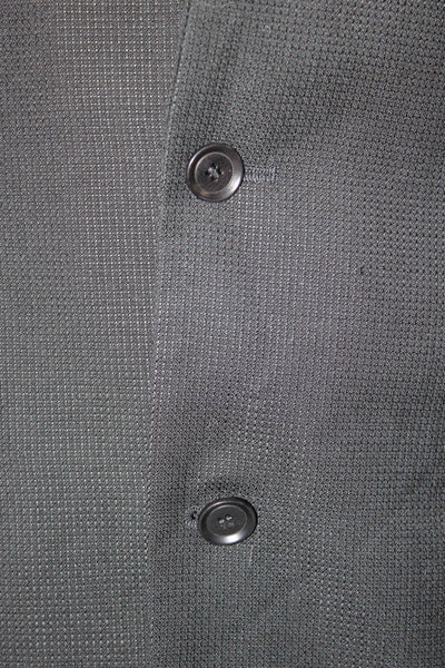 Boss Hugo Boss Mens Black Virgin Wool Suit Jacket Collared Button Size 40