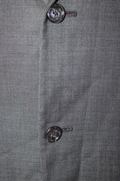 Jones New York Mens Dark Gray Wool Classic Suit Jacket Button Collared Size 44