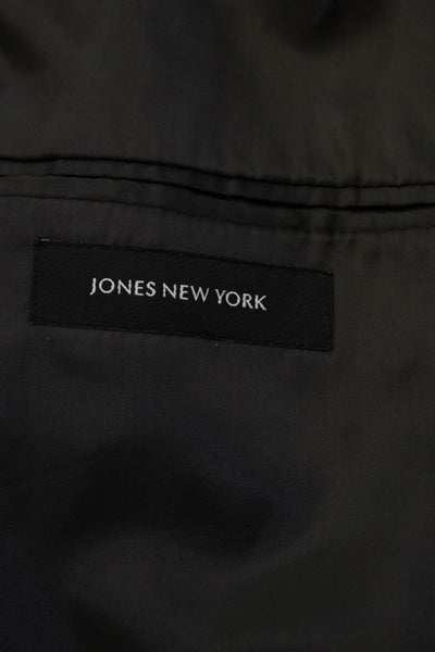 Jones New York Mens Dark Gray Wool Classic Suit Jacket Button Collared Size 44