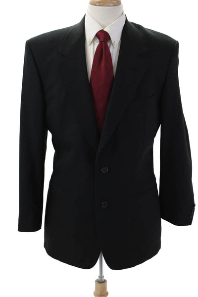Nino Cerruti Mens Black Polyester Blend Suit Jacket Long Sleeve Size 40