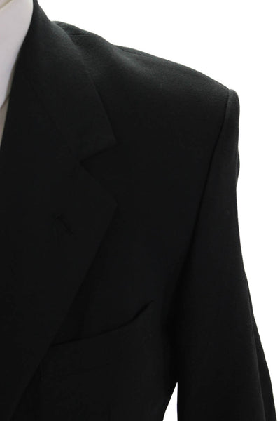 Nino Cerruti Mens Black Polyester Blend Suit Jacket Long Sleeve Size 40