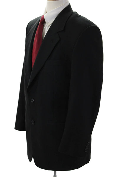 Nino Cerruti Mens Black Polyester Blend Suit Jacket Long Sleeve Size 40