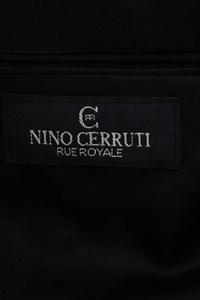 Nino Cerruti Mens Black Polyester Blend Suit Jacket Long Sleeve Size 40