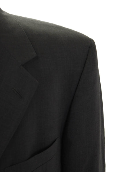Nordstrom Mens Dark Gray 100% Wool Solid Button Suit Jacket Size 44