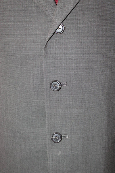 Nordstrom Mens Dark Gray 100% Wool Solid Button Suit Jacket Size 44