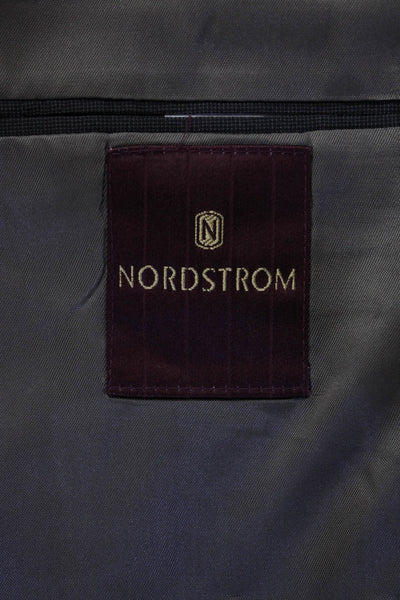 Nordstrom Mens Dark Gray 100% Wool Solid Button Suit Jacket Size 44