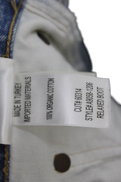 Agolde Womens Bootcut Cropped Light Blue Jeans Button Mid Rise Size 25