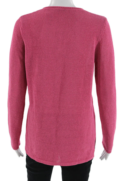 J. Mclaughlin Womens V-Neck Pullover Sweater Pink Long Sleeve Size M