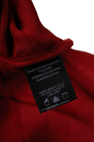 Sunday In Brooklyn Unisex Red Argyle Pullover Mockneck 3/4 Sleeve Size M
