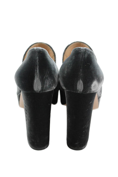 Gianvito Rossi Womens Velvet Platform Heels Gray Size 35.5 5.5