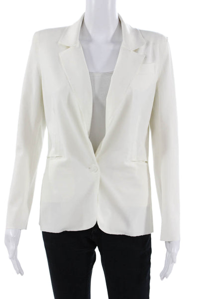 Generation Love Womens White Button Blazer Long Sleeve Size S