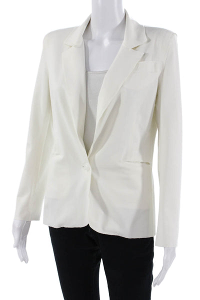 Generation Love Womens White Button Blazer Long Sleeve Size S