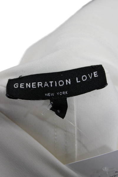 Generation Love Womens White Button Blazer Long Sleeve Size S