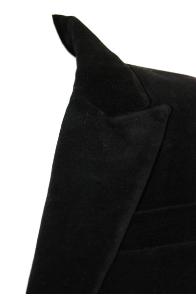 Theory Womens Classic Black Collared Button Blazer Long Sleeve Size 4