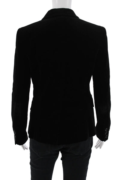 Theory Womens Classic Black Collared Button Blazer Long Sleeve Size 4