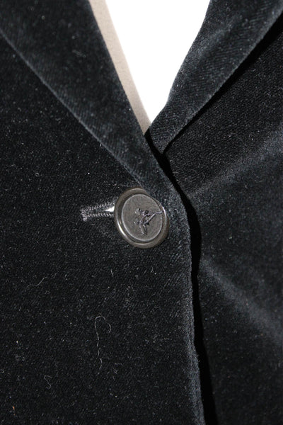 Theory Womens Classic Black Collared Button Blazer Long Sleeve Size 4