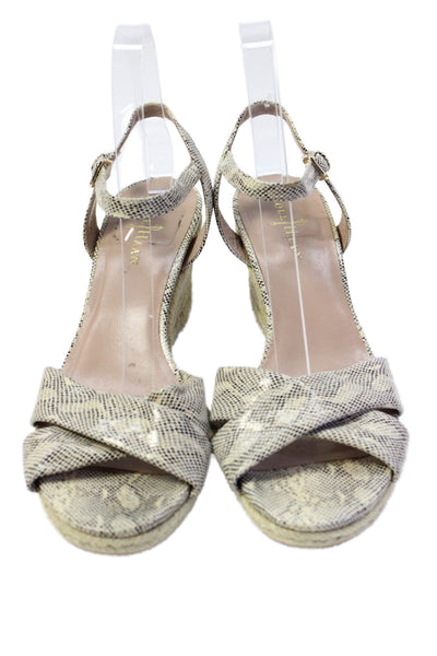 Cole Haan Womens Animal Print Espadrille Wedge Sandals Beige Size 8B