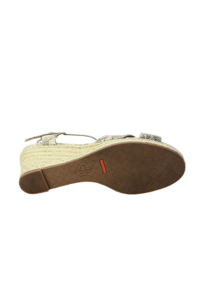 Cole Haan Womens Animal Print Espadrille Wedge Sandals Beige Size 8B