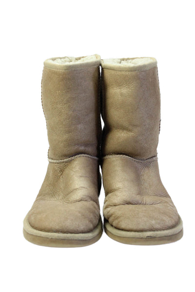 UGG Australia Womens Pull On Mid-Calf Boots Beige Size 9