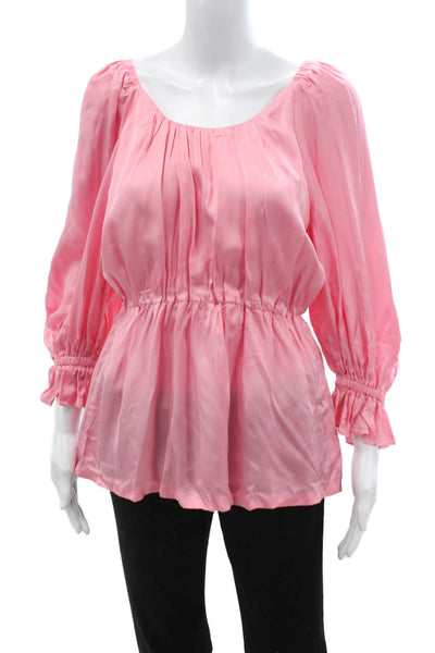 Rachel Parcell Women Pink Boho Tunic 3/4 Sleeve Rayon Size 2