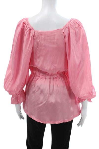 Rachel Parcell Women Pink Boho Tunic 3/4 Sleeve Rayon Size 2