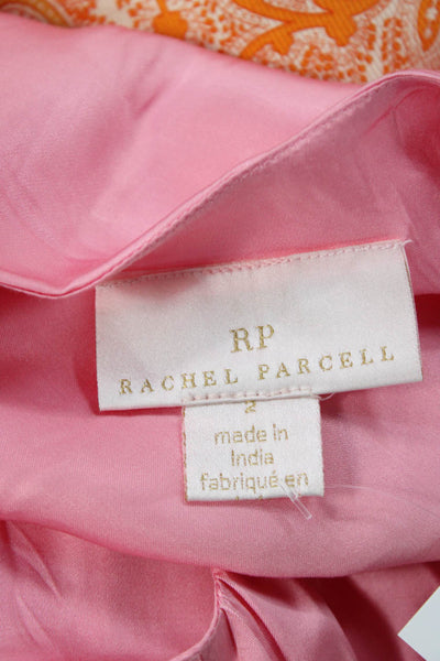 Rachel Parcell Women Pink Boho Tunic 3/4 Sleeve Rayon Size 2