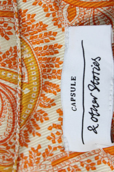 & Other Stories Womens Paisley Orange Button Up Blouse Long Sleeve Size 0