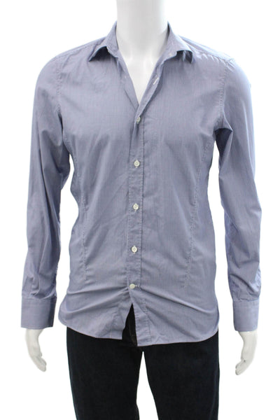 Z Zegna Mens Collared Long Sleeves Button Down Striped Shirt Size 15.5