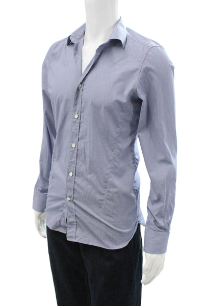 Z Zegna Mens Collared Long Sleeves Button Down Striped Shirt Size 15.5