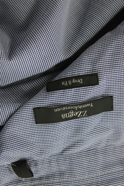 Z Zegna Mens Collared Long Sleeves Button Down Striped Shirt Size 15.5