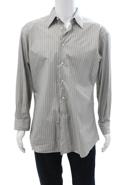 Ermenegildo Zegna Men's Long Sleeves Collared Button Down Striped Shirt Size S