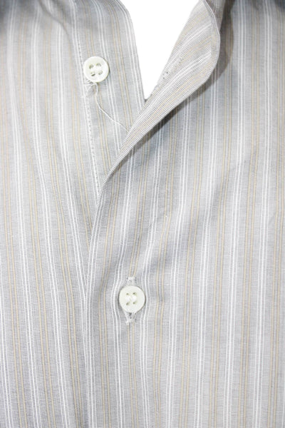 Ermenegildo Zegna Men's Long Sleeves Collared Button Down Striped Shirt Size S