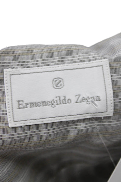 Ermenegildo Zegna Men's Long Sleeves Collared Button Down Striped Shirt Size S