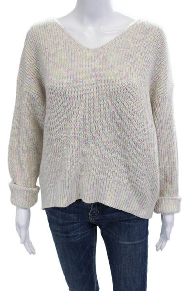 Michael Stars Womens Pullover V-Neck Long Sleeve Beige Sweaters Size S