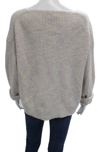 Michael Stars Womens Pullover V-Neck Long Sleeve Beige Sweaters Size S