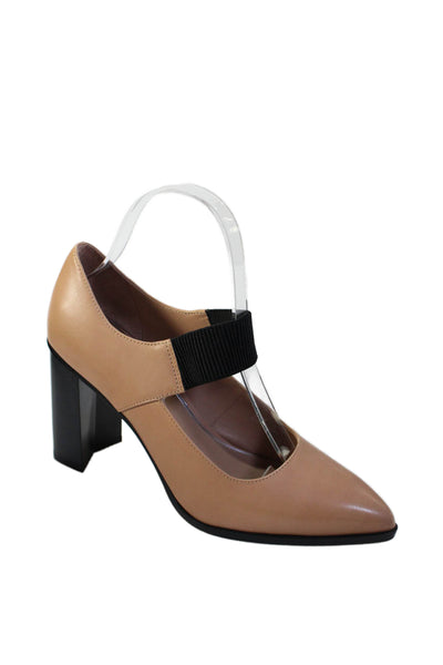 Paolo Womens Leather Sanae Mary Jane Pumps Desert Beige Size 6.5 Medium