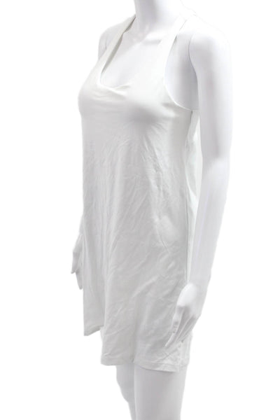 Calia Womens White Sleeveless Button Short Dress Size M