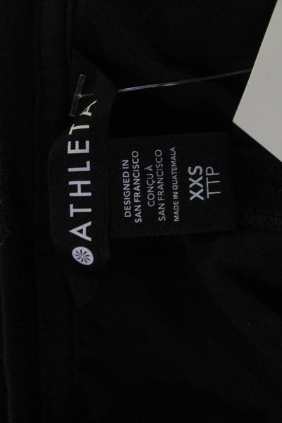 Athleta Women Black V-Neck Short Sleeve Modal Blend Petite Tee Size 2XS