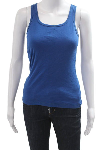Splendid Womens Basic Sleeveless Tank Top Blue Modal Supima Cotton Size XS