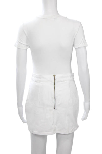 Lioness Womens White Mini Straight Pencil Skirt Size S