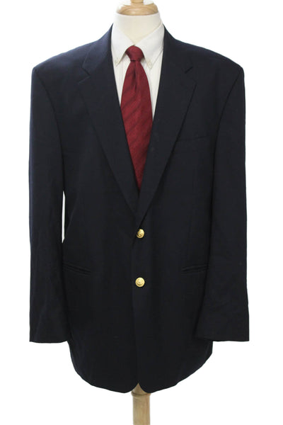 Lauren Ralph Lauren Mens Dark Blue Wool Blazer Button Classic Size 46