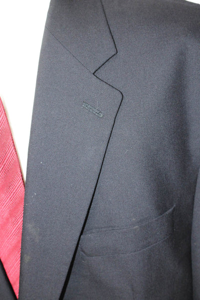 Lauren Ralph Lauren Mens Dark Blue Wool Blazer Button Classic Size 46