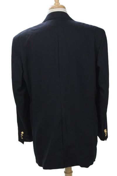 Lauren Ralph Lauren Mens Dark Blue Wool Blazer Button Classic Size 46