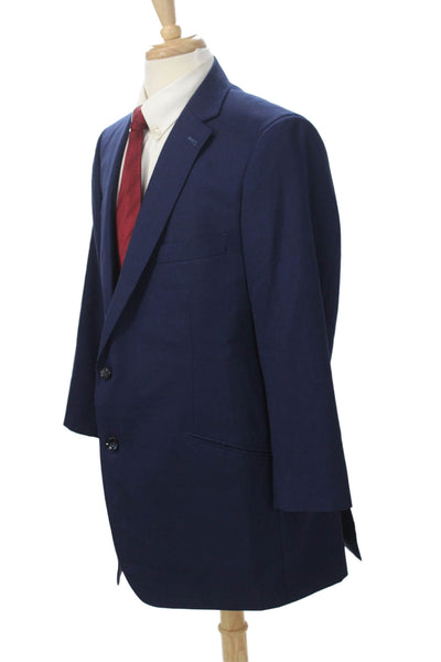 Indochino Mens 2-Piece Suit Jacket Blue Wool Button Size 46