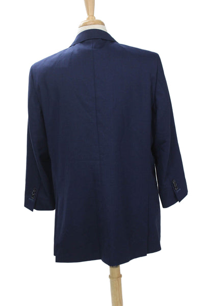 Indochino Mens 2-Piece Suit Jacket Blue Wool Button Size 46