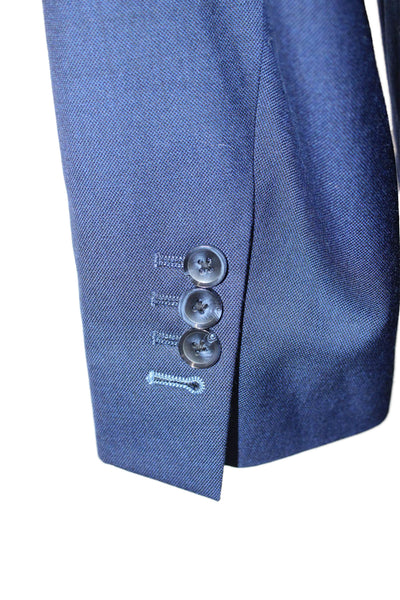 Indochino Mens 2-Piece Suit Jacket Blue Wool Button Size 46