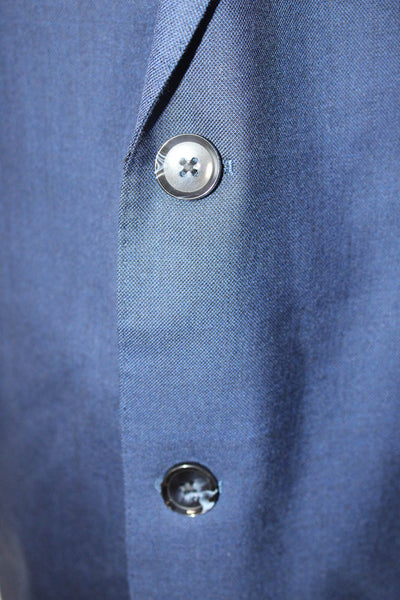 Indochino Mens 2-Piece Suit Jacket Blue Wool Button Size 46